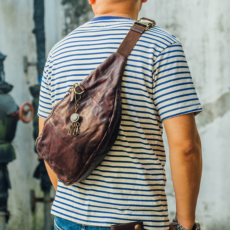 Men's Head Leather Shoulder Bag - Image 3