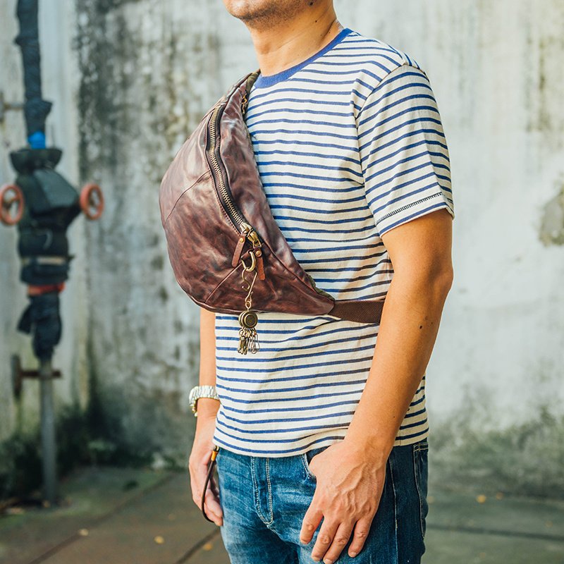 Men's Head Leather Shoulder Bag - Image 5